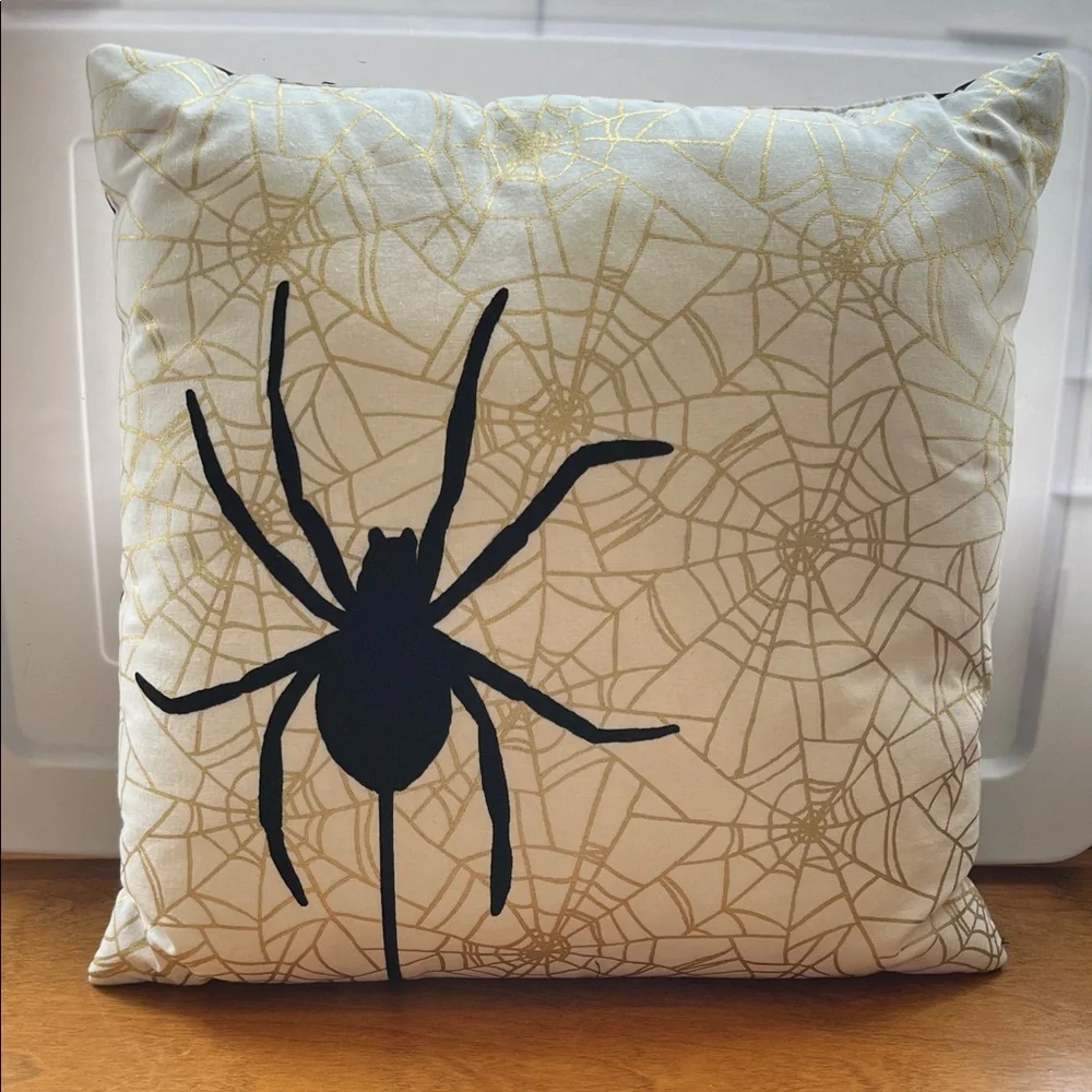 Spider Web Halloween Throw Pillow